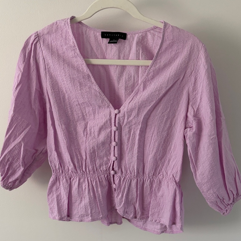Sanctuary Lilac Peplum Blouse